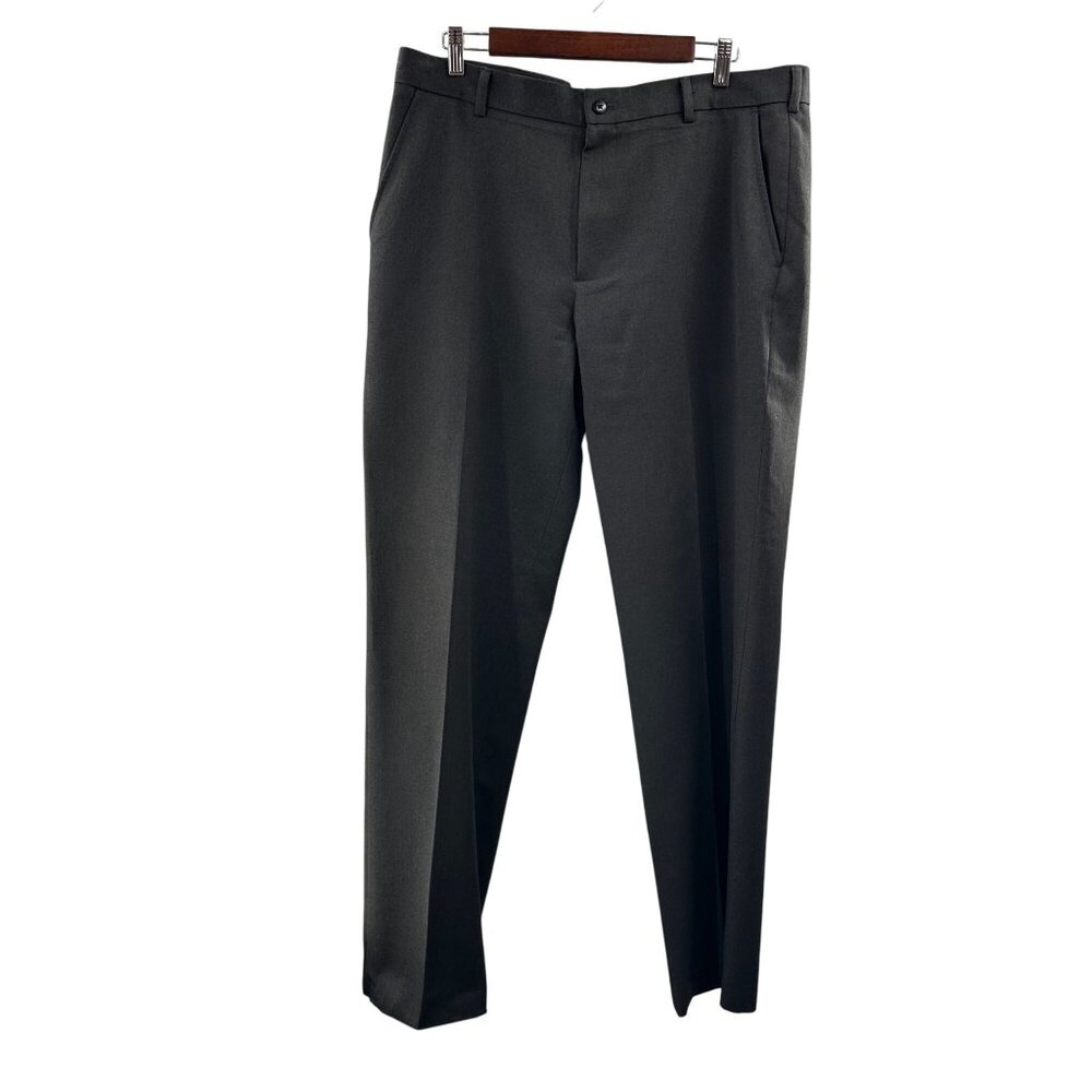 Van Heusen Traveler‎ Mens Charcoal Gray Dress Pants 36x32 Office Wrinkle free